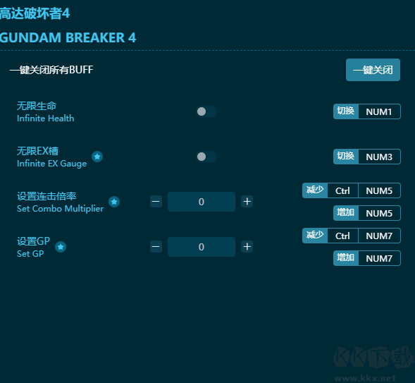 高達(dá)破壞者4二十四項(xiàng)修改器中文免費(fèi)版